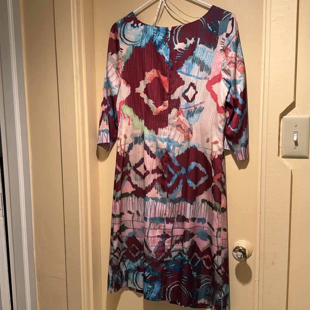 J. Peterman Colorful Abstract Long Sleeve Dress - Picture 4 of 8